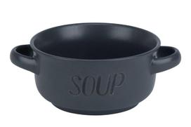 Puodelis sriubai su rankenėlėmis SOUP, pilkos sp., 13,5 cm