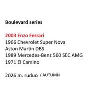 PRE-ORDER Hot Wheels Premium Boulevard Modeliukų rinkinys (Enzo Ferrari,Chevrolet Super Nova,Aston Martin DBS,Mercedes-Benz 560 SEC AMG,El Camino)