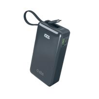 SBS 10000 mAh 20W nešiojamas įkroviklis su integruotu USB-C kabeliu ir skaitmeniniu ekranu - tamsiai pilkas