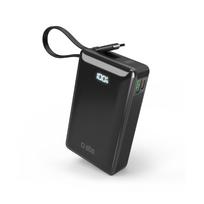 Powerbank SBS 20000 mAh 20W su integruotu USB-C kabeliu ir skaitmeniniu displėju - juodas