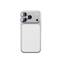 AmazingThing objektyvo stiklas iPhone 17 Pro / Pro Max su vaivorykštiniu aliuminio rėmu