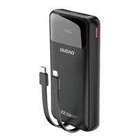 Dudao K15Pro Power Bank 20000mAh 22.5W PD USB-C / USB-A / Integruoti Lightning ir USB-C kabeliai - Juodas