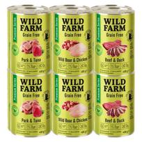 WILD FARM Premium Grain Free Mix skoniai 12x400g – be grūdų kačių maistas