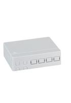 Optinė sieninė dėžutė ant DIN TB-DIN-4 (4 skaid., SC Dupl./LC Duplex, be adapterių)