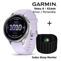 GARMIN Venu 4 - 41mm, Silver with Periwinkle Silicone Band sportinis laikrodis 010-03013-01 / 010-03024-01