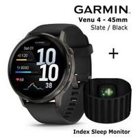 GARMIN Venu 4 - 45mm, Slate with Black + Index Sleep Monitor sportinis laikrodis 010-03014-00 / 010-03024-01