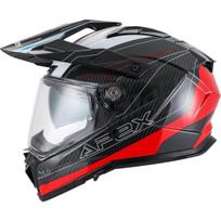 Krosinis Šalmas APEX AC500 Carbon Sahara Juoda/Raudona