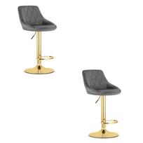 Hocker Kast - Pilkas Aksomas / Auksinis Pagrindas X 2