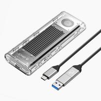 Disko Korpusas Tcm2-g20 M.2 Nvme Usb-c 3.2 20gb/s - Sidabrinis Skaidrus