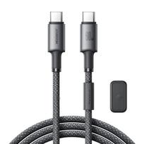 Kabelis Usb-c - Usb-c Su Magnetiniu Laikikliu Ir Organizatoriumi 1,2 M - Pilkas