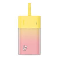 "powerbank Popsicle" 5200 Mah 20w Su "lightning" Laidu 60w/20v/3a/30cm - Geltonas/rožinis