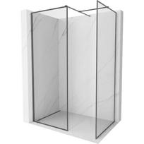 Mexen Kioto-F dušo kabinos Walk-in su rėmu 180 x 100 cm, skaidrus 8 mm, gun gray šlifuotas - 800-180-202-04-66-100