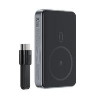 Magnetinis 10000 Mah Indukcinis 2x Usb-c Pd 30w + Usb-c Kabelis - Juodas