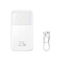 Powerbank Su Ekranu 10000mah 22,5w Comet Series + Usb-a - Usb-c Kabelis 0,3 M, Baltas