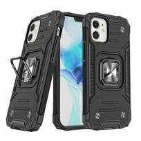 šarvuotas Dėklas "iphone 14 Plus" Magnetinis Laikiklis Ring Armor Juodas