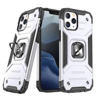 šarvuotas Dėklas + Magnetinis Laikiklis Iphone 13 Ring Armor Sidabrinis