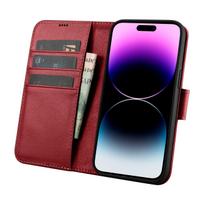 2in1 Odinis Dėklas Su Atlenkiamu Dangteliu Iphone 14 Pro Max Anti-rfid Piniginės Dėklas Raudonas