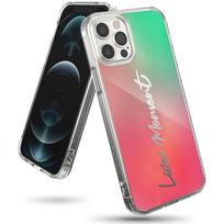 šarvuotas Dėklas Su Gelio Rėmeliu "iphone 12 Pro Max Fusion Design" Rožinės Ir žalios Spalvų