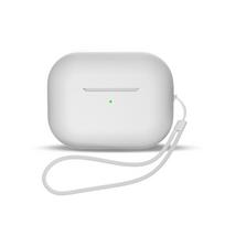 Silikoninis Dėklas "airpods 1 / 2" + Riešo Dirželis, Baltos Spalvos