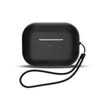 Silikoninis Dėklas "airpods 1 / 2" + Riešo Dirželis, Juodas