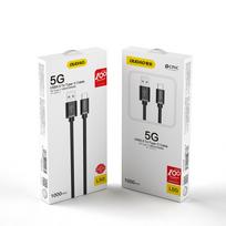 Kabelis Usb - Usb Type C Super Fast Charge 1 M Juodas