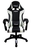 žaidimų Fotelis K3 R-sport White & Black žaidėjams + Masažuoklis