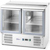 šaldytuvas 2 Durų, Glazūruotas Salotų Stalas Su Dangčiu 2x Gn1/1 3x Gn1/6 247 L - Hendi 236246