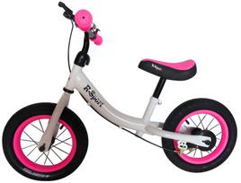 R3 Rožinės Ir Baltos Spalvos R-sport 12'' Krosinis Dviratis Su Stabdžiu, Varpeliu