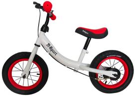 Bėgimo Dviratis R3 Raudonos Ir Baltos Spalvos R-sport 12'' Stabdžiai, Varpas