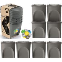 šiukšliadėžė 25 L Sortibox Rinkinys4 Vnt. Pilkas Akmuo