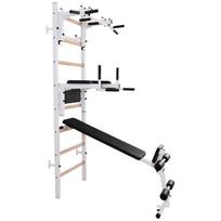 Medinės-metalinės Gimnastikos Kopėčios Su štanga, Suoliuku Ir Priedais Benchk 233w