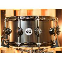 DW 6.5x14 Collector's Satin Black over Brass w/ Black Nickel Snare Drum Snare būgnas
