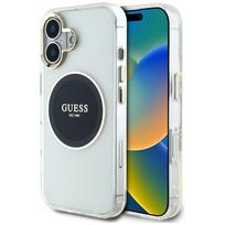 Guess IML Metal Colored Circle Classic Logo MagSafe dėklas iPhone 16 - juodas