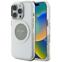 Guess IML Metal Colored Circle Classic Logo MagSafe dėklas iPhone 16 Pro Max - pilkas