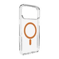 Puro Lite Mag TPU+PC dėklas, suderinamas su MagSafe, iPhone 17 Pro Max - skaidrus su oranžiniu žiedu