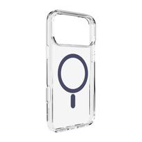 Puro Lite Mag TPU+PC dėklas, suderinamas su MagSafe, iPhone 17 Pro - skaidrus su mėlynu žiedu