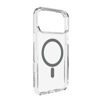 Puro Lite Mag TPU+PC dėklas suderinamas su MagSafe iPhone 17 Pro - skaidrus su pilku žiedu