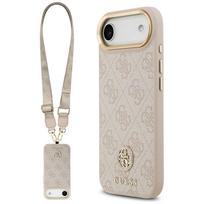 Guess 4G Strass logotipas ir dideli metaliniai mygtukai MagSafe dėklas iPhone Air - Rožinė