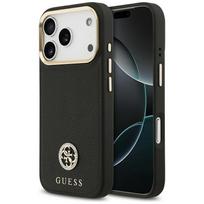 Guess Grained Strass Logo MagSafe dėklas iPhone 17 Pro - juodas