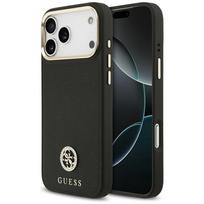 Guess Grained Strass Logo MagSafe dėklas iPhone 17 Pro Max - juodas