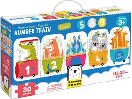 Lavinamoji dėlionė BANANAPANDA Make-a-Match Puzzle skaičių traukinys