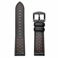 „BestAccessories“, 22 mm pločio odinis laikrodžio dirželis, juodas