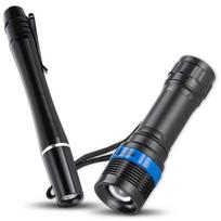 Rinkinys 2 vnt. LED žibintuvėliai XPE – aliumininiai žibintai su ZOOM funkcija