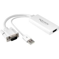 Adapter AV Delock D-Sub (VGA) - HDMI + USB-A biały (62460) | 62460 | 4043619624607
