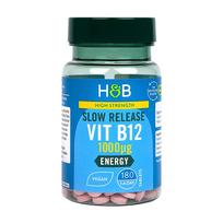 H&B HIGH STRENGTH vitaminas B12 1000 µg, 180 tablečių