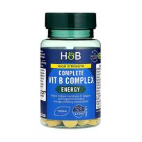 H&B HIGH STRENGTH COMPLETE B grupės vitaminų kompleksas, 120 tablečių