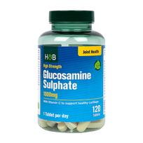 H&B HIGH STRENGTH gliukozamino sulfatas 1000 mg, 120 tablečių
