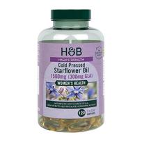 H&B HIGH STRENGTH šalto spaudimo agurklių aliejus 1500 mg, 120 kapsulių