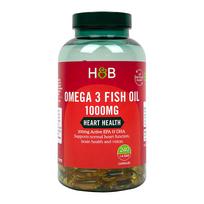 H&B omega 3 žuvų taukai 1000 mg, 240 kapsulių