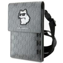 KARL LAGERFELD universali mobiliojo telefono dėklas KLWBSAKHPCG (Saffiano Mono Choupette) sidabrinis